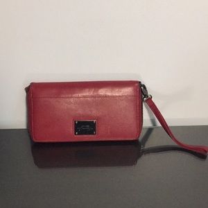 Dark red clutch